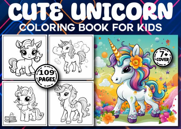 109 Cute Unicorn Coloring Pages & Graphics
