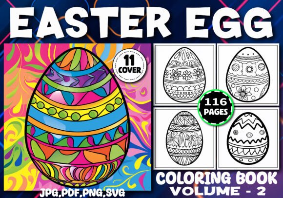 116 Easter Eggs Coloring Pages for Adult: Graphics & Coloring Pages