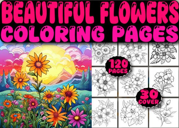 120 Beautiful Flowers Coloring Pages Graphics