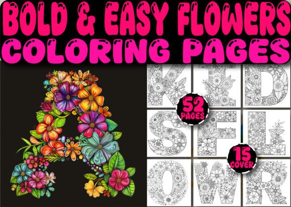 52 Alphabet Flower Coloring Pages: Graphics & Coloring Pages