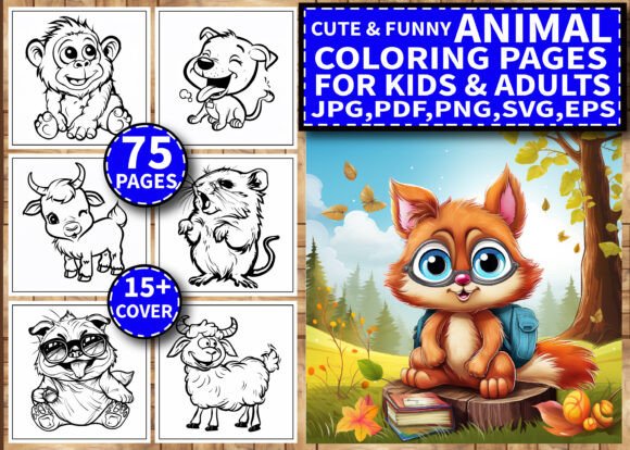 75 Cute Funny Animal Coloring Pages Graphics