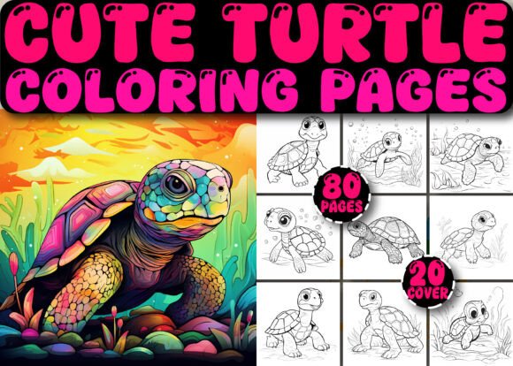 80 Cute Turtle Coloring Pages for Kids: Graphics & Coloring Pages