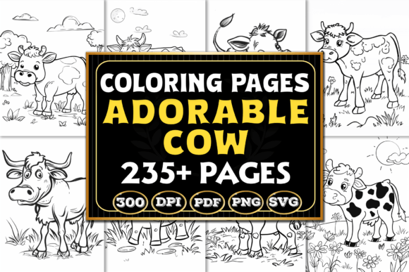 Adorable Cow Coloring Pages Graphics