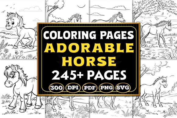 Adorable Horse Coloring Pages Graphics