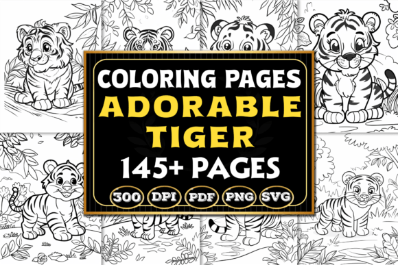 Adorable Tiger Coloring Pages Graphics