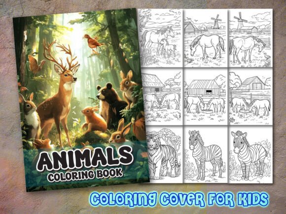 Animal Coloring Pages & Book Cover Graphics