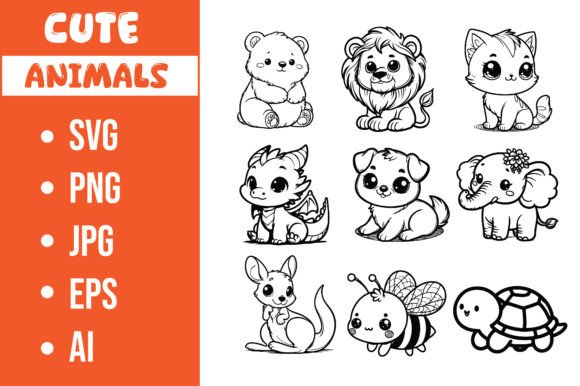 Animals Coloring Pages Graphics for Handmade Creators