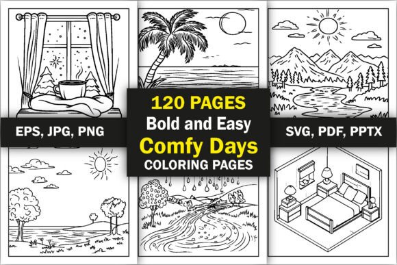 Bold and Easy Comfy Days Coloring Pages