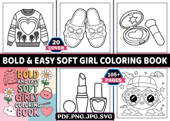 Bold and Easy Soft Girly Coloring Pages