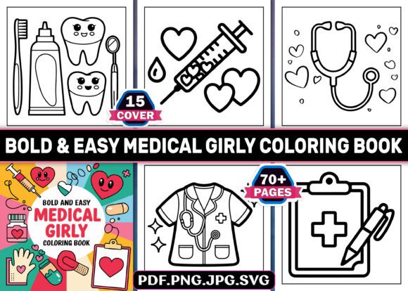 Bold Easy Medical Girly Coloring Pages Graphics