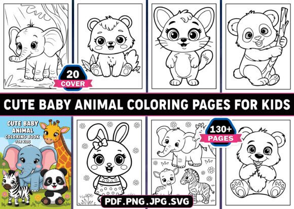 Cute Baby Animal Coloring Pages for Kids