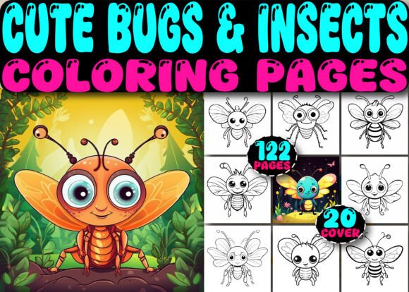 Cute Bugs Insects Coloring Pages Graphics
