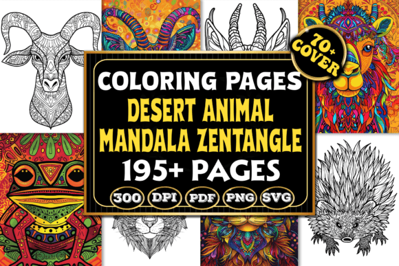 Desert Animal Mandala Coloring Pages Graphics