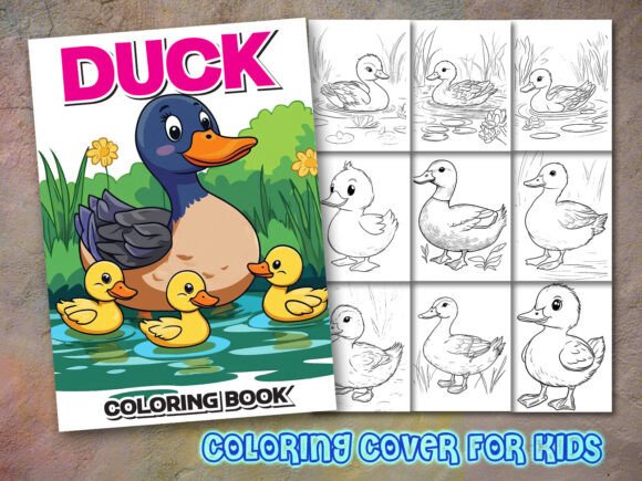 Duck Coloring Pages and Book Cover Graphics