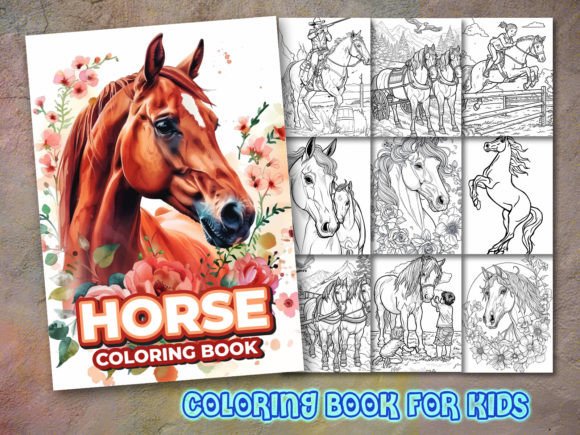 Horse Coloring Pages and Coloring Book Graphics