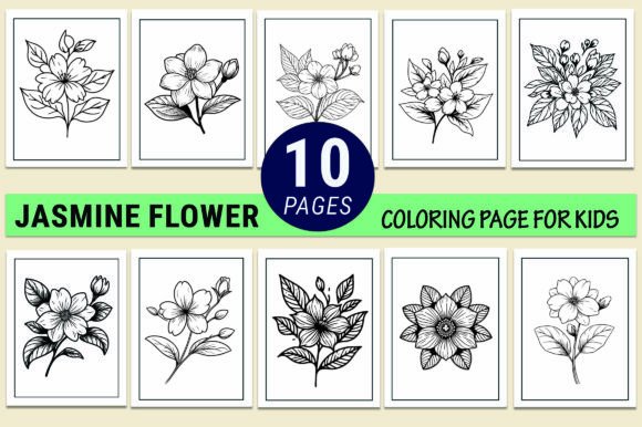 Jasmine Flower Coloring Pages Graphics