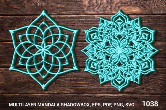 Multilayer SVG Paper-cut Mandala 1038: 3D SVG Shapes for Real Crafting