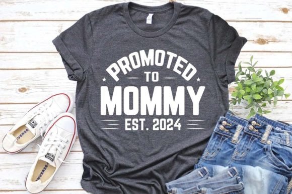 Promoted to Mommy Est.2024 Graphics & T-Shirt Designs