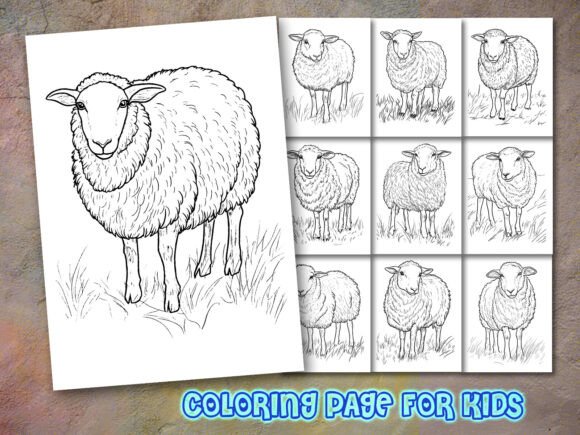 Sheep Coloring Page for KDP