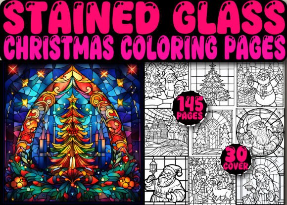 Stained Glass Christmas Coloring Pages Graphics