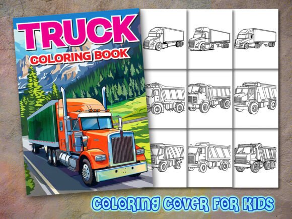 Truck Coloring Pages and Book Cover Graphics