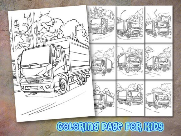 Truck Coloring Pages Graphics for KDP